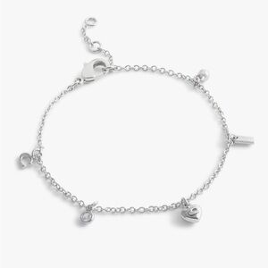 NWT COACH Jewelry Women's Signature C Silver Charm Bracelet